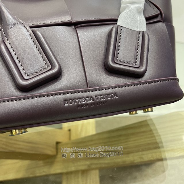 Bottega veneta高端女包 KF008 寶緹嘉新款Arco29 黑加紫 BV經典款mini平紋皮編織女手提包  gxz1124